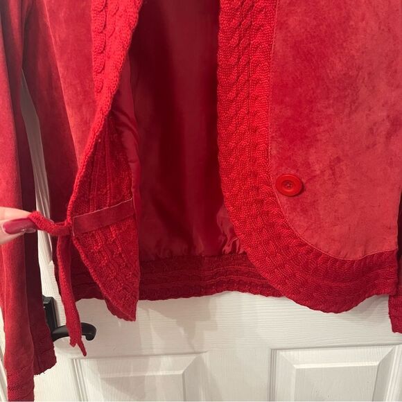 Coldwater Creek Suede Like Red Jacket - Picture 4 of 8